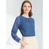 INSPIRE CHIC Women's Chiffon Semi Sheer Keyhole Neck Elegant Work Blouse - 2 of 4