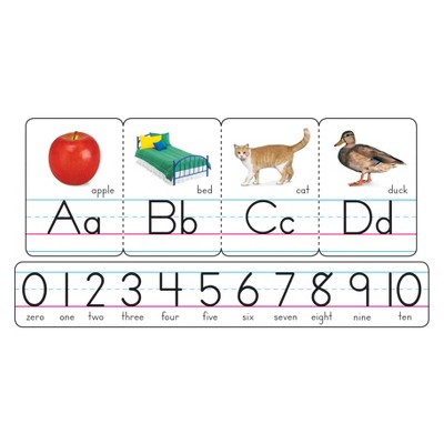 Colorful Paper Alphabet Cards with Photos for Classroom Decoration