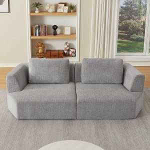Dolonm 98.4" Large Compression Sofa Made of Chenille Fabric, 3-seater , No Assembly,Living Room, Bedroom - 1 of 4