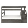 Modern Farmhouse Twin Over Twin Bunk Bed With Staircase and Trundle - 3 of 4