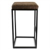 Elama 1 Piece Fux Leather Bar Chair in Brown with Black Base - 3 of 4