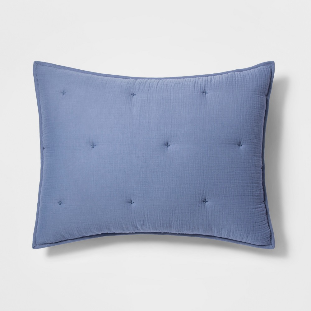 Euro Tufted Gauze Sham Blue - Threshold was $29.99 now $14.99 (50.0% off)