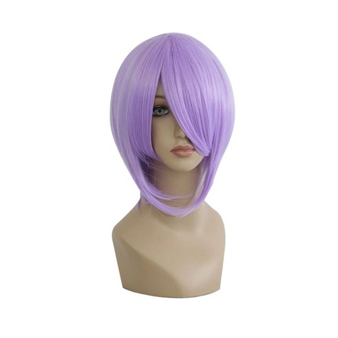 Unique Bargains Women's Halloween Shoulder Length Wigs with Wig Cap 14" Purple - image 1 of 4