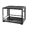 REPTI ZOO Reptile Glass Terrarium, 24" x 18" x 18" Front Opening Terrarium with Double Hinge Door - 3 of 4