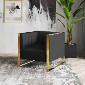 Set of 2 Trillium Velvet Accent Chairs - Manhattan Comfort - 1 of 4