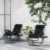 Outsunny Zero Gravity Lounge Chair Set of 2 Reclining Folding Outdoor Lounge Chairs with Cushion, Headrest, and Side Tray for Patio Beach - 2 of 4
