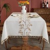 Attop Cotton Linen Waterproof Tablecloth for Dining Table Farmhouse Kitchen Rectangle Table Cloth Beige, Coffee Flower, 55x55 Inch - 2 of 4