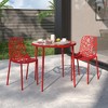 LeisureMod Devon Modern Aluminum Outdoor Stackable Dining Chair Set of 2 - 2 of 4