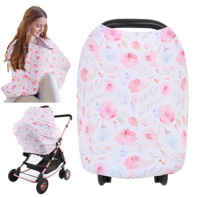 Image of KeaBabies Car Seat Cover for Babies, Multi-Use Nursing Cover, Infant Carseat Cover, Breastfeeding Cover, Stroller Cover (Dainty Bloom)
