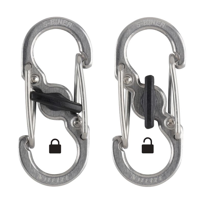 Nite Ize S-Biner MicroLock, Locking Key Holder, Stainless Steel, 6 Count (3 Pack), 3 of 9