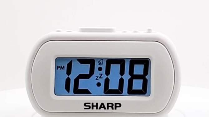 1&#34; LCD with Top Control Clock White - Sharp, 2 of 5, play video