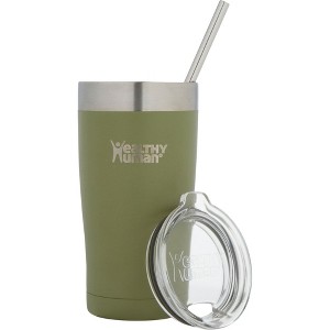 Healthy Human Stainless Steel Tumbler with Straw & Lid |  (20oz, Olive) - 1 of 4