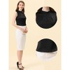 INSPIRE CHIC Women's Mock Neck Sleeveless Ruffles Satin Blouses - 2 of 4