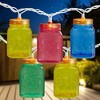 Northlight Mini Mason Jar Patio Light Set - Multi-Color - 7.5' White Wire - 10ct - image 2 of 4