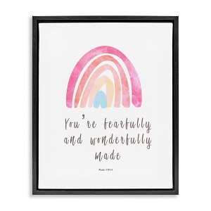Stupell Industries Psalm 139:14 Rainbow Floating Frame Canvas Art, Black, 17" x 21" - 1 of 4