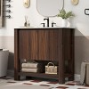 36" Bathroom Floor Cabinet with Rectangular Ceramic Sink, Soft-Close Handle-Free Doors, Large Storage and Open Bottom Shelf-Maison Boucle - 2 of 4