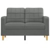 vidaXL Dark Gray 2-Seater Sofa with Polyester Fabric, Metal Frame, and Comfortable Padding - Compact Design for Modern Home Styles - 3 of 4