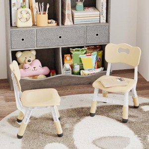 Kids Chair Set of 4 with Height Adjustable Chair, Plastic Toddler Chairs for Children Boys Girls, Kids Hammock Chair, Booster Chairs for Toddlers - 1 of 4