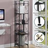 57.5" Extra Storage 5 Tier Folding Metal Shelf with Scroll Design Black - Breighton Home: Adjustable, Space-Saving - 4 of 4