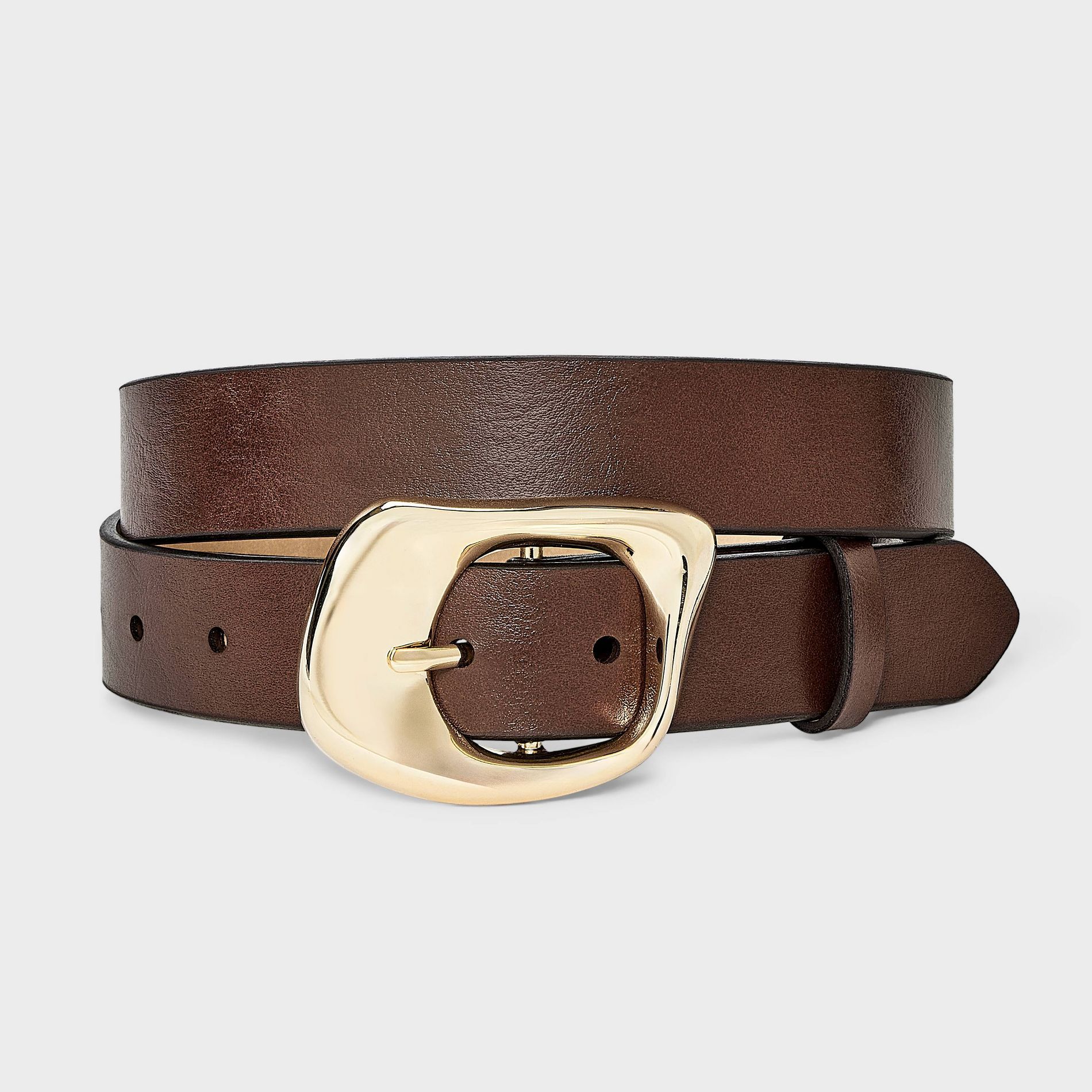 Organic Wavy Buckle Belt - A New Day™ Brown