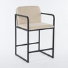TOAOTBNBOB Mid-century Bar Chair with Soft Cushion, Comfortable Bar Stools with Button-Tufted Backrest, Kitchen Island Barstools Set of 2 - 2 of 4