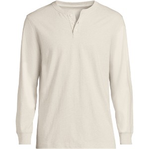 Lands' End Men's Super-T Long Sleeve Henley Shirt - 1 of 2