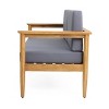 Christopher Knight Home Magnolia Outdoor 52.75" Acacia Wood Loveseat with Cushions, Teak/Dark Gray - 4 of 4