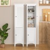 Tangkula Freestanding Bathroom Storage Cabinet Tall Narrow Storage Cabinet with 1 Adjustable Shelf 1 Drawer and 2 Doors Gray/Coffee/Black/White - 4 of 4