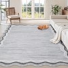 Washable Scalloped Area Rug, Ultra-Soft Faux Wool Large Non-Slip Stain Resistant Carpet for Living Room Bedroom - 4 of 4