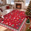 TackView Christmas Rug, Non Slip Washable Rugs for Living Room Christmas Tree Santa Claus Foldable Floor Mat for Hallway Entryway - 2 of 4