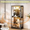 FURNIinspire Utility Storage Cabinets 5 Tier Display Shelf Display Cabinet with Glass Doors, Curio Cabinet with Lock, Black, 70.87"*31.5"*15.75" - 4 of 4