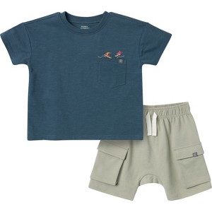 Modern Moments™ by Gerber Toddler Boys' 2-Piece Top and Cargo Shorts Set - 1 of 4