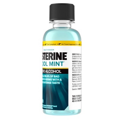 Listerine Coolmint Zero Alcohol Mouthwash, Trial size - Trial Size - 3.2oz
