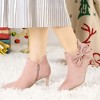 Allegra K Women's Pointed Toe Zip Stiletto Bow Heels Boots - 2 of 4
