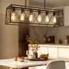 DORESshop 6-Light Black Industrial Island Chandelier with Iron Frame Shade Pendant Hanging Light Fixture for Kitchen,Dining Room - 2 of 4