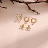 Gold Earrings for Women, 14k Gold Plated Dangle Huggie Earrings for Women Trendy Dainty Gold Hoop Earring Stacks Pearl Chain Drop Cartilage - 4 of 4