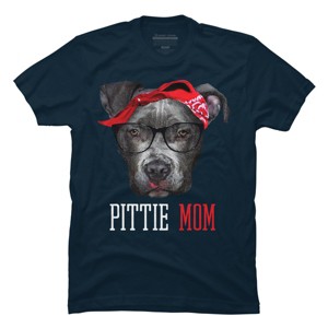 Men's Design By Humans Mother's Day Pittie Mom Pitbull Dog Lovers By dandingroz T-Shirt - 1 of 2