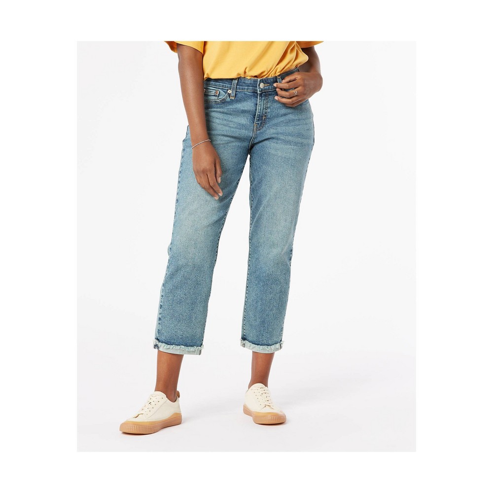 DENIZEN from Levi's Women's Mid-Rise Cropped Boyfriend Jeans - Sugar Pine 4, Sugar Green