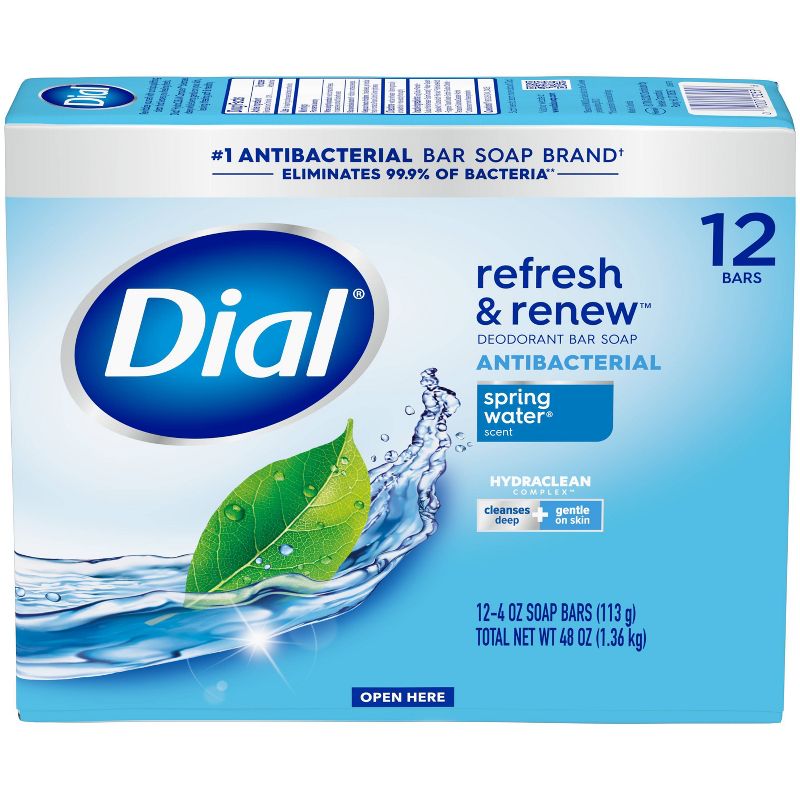 Dial Antibacterial Deodorant Spring Water Bar Soap - 12pk - 4oz each, 3 of 8