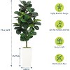 6FT Fiddle Leaf Fig Tree Artificial Plant in Modern Pot Bendable Boughs & Weighted Planter - Home Office Decor - 2 of 4