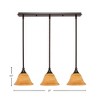 Toltec Lighting Any 3 - Light Chandelier in  Dark Granite with 7" Firré Saturn Shade - 2 of 2
