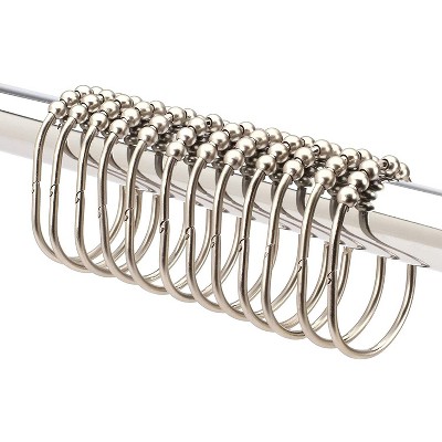 Polished Nickel Wide Shower Curtain Rings Set of 12