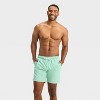 Men's 7" Solid Color Swim Shorts - Goodfellow & Co™ Aqua Blue - 3 of 3