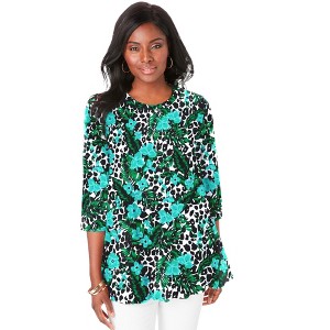 Jessica London Women's Plus Size Stretch Knit Swing Tunic - 1 of 4