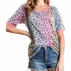 Women's Leopard Raglan Sleeve Top - BiBi - 4 of 4
