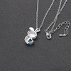 Bunny Love Necklace Sterling Silver Heart Blue Cz Womens Ginger Lyne Collection - 4 of 4
