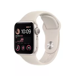 Apple Watch SE GPS 40mm Starlight Aluminum Case with Starlight Sport Band (2022, 2nd Generation) - M/L