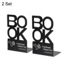 Unique Bargains Bookend, Alphabet Shaped Metal Support Book Holder for Home Office Stationery Storage - image 3 of 4