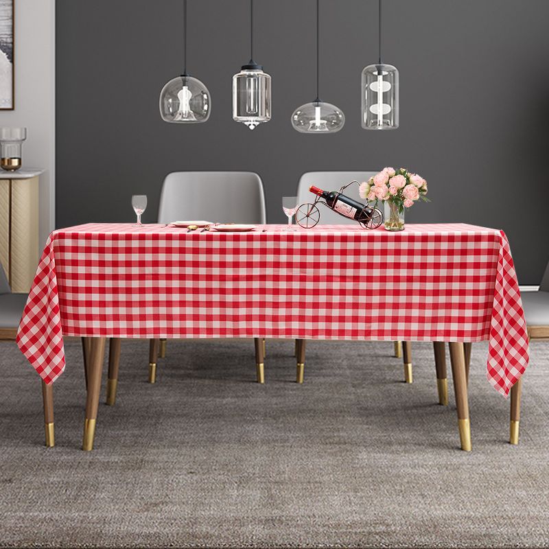 Costway Polyester Tablecloth Rectangle Table Stain Resistant Buffalo Plaid Table Cover 60'' X 126'' Set of 10, 2 of 11