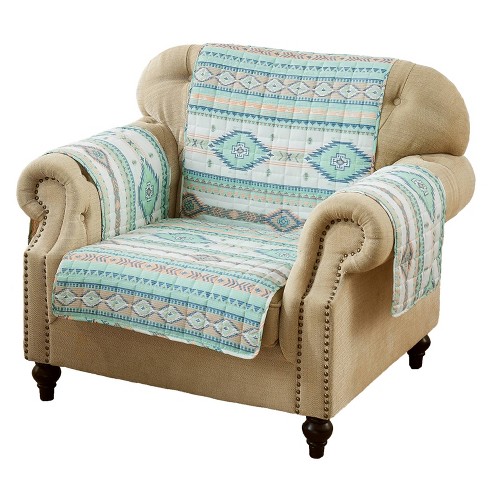 Reversible Phoenix Arm Chair Furniture Protector Slipcover Turquoise ...